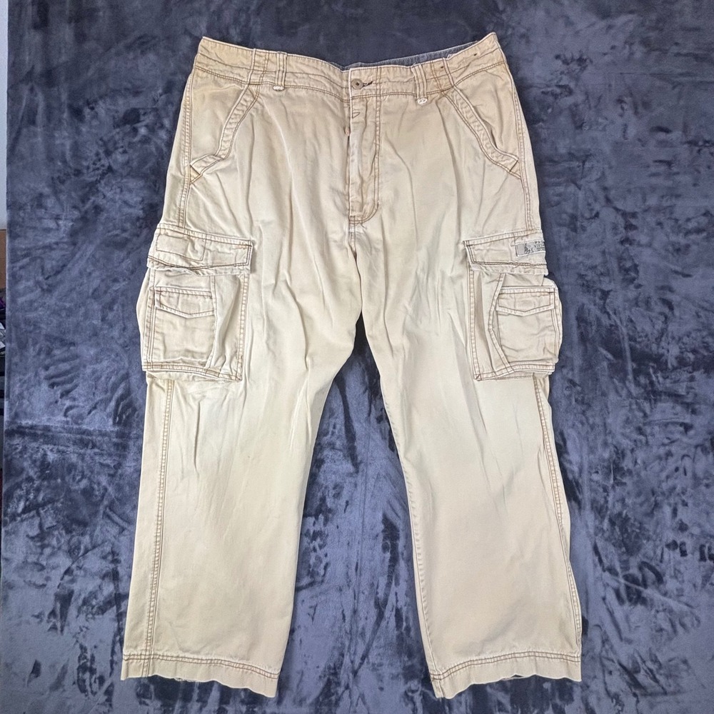 Unionbay Cargo Pants Mens 38x30 Tan Khaki Cotton Utility Multi-Pocket